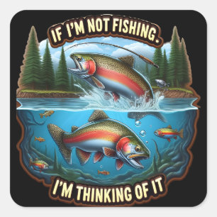 Rainbow Trout A Vibrant Fish Leaps From the Water Square Sticker