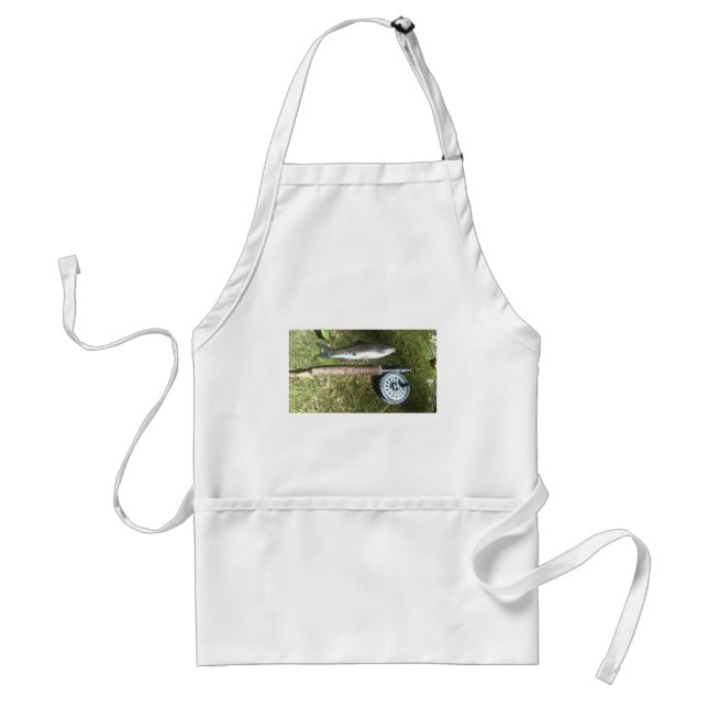 rainbow trout and fly fishing reel standard apron (Front)