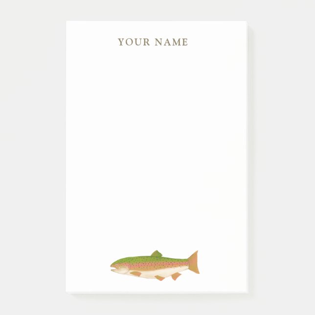 Rainbow Trout Art Fisherman Post-it Notes (Front)