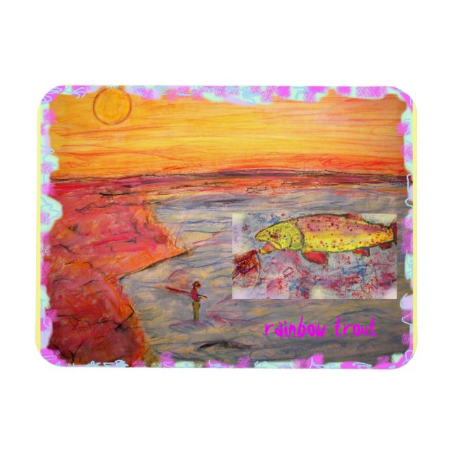 rainbow trout art magnet (Horizontal)