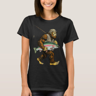 Rainbow Trout Bigfoot Fisherman River Fishing Sasq T-Shirt