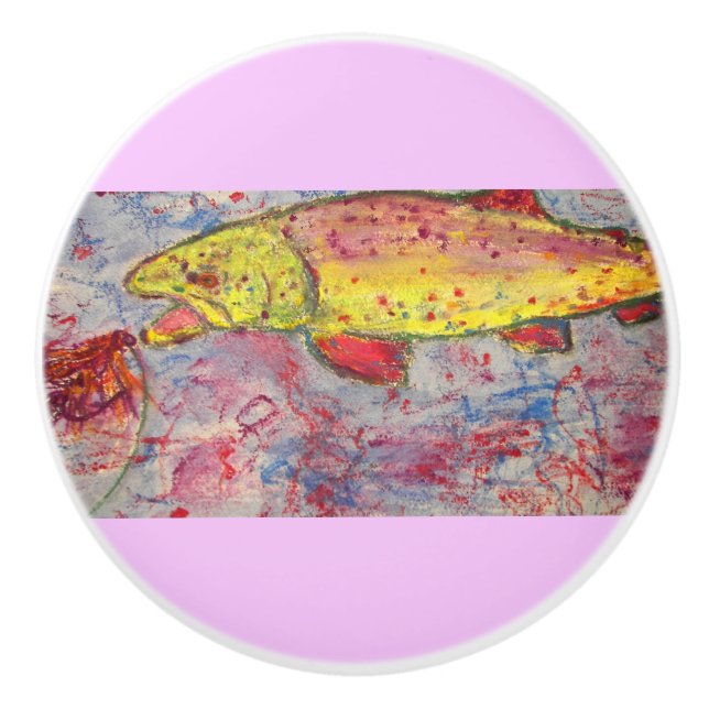 Rainbow Trout Ceramic Knob (Front)