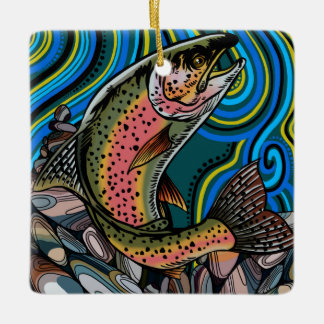 Rainbow Trout Ceramic Ornament