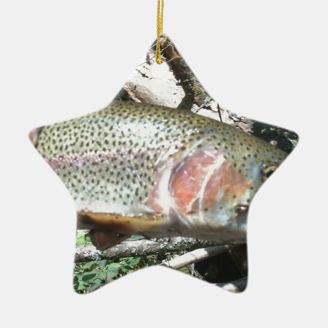 Rainbow trout ceramic ornament (Front)