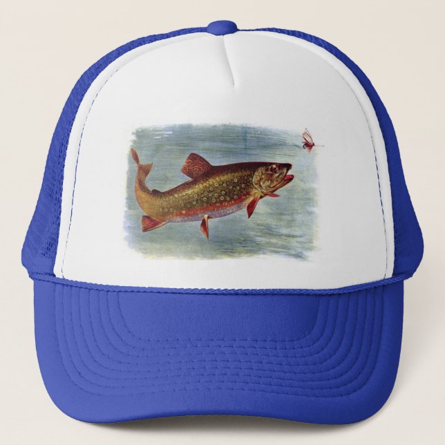 Rainbow Trout Chasing a Fly Lure Trucker Hat (Front)