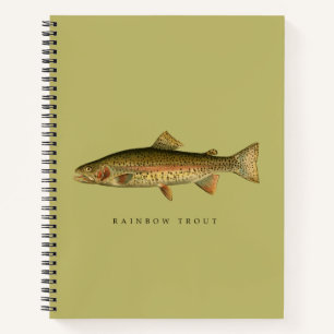 Rainbow Trout Dark Khaki Spiral Notebook