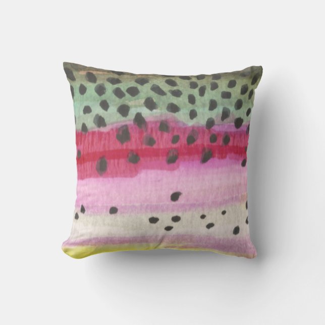 Rainbow Trout Decorating Cushion (Front)
