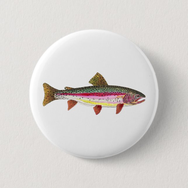 Rainbow Trout Fish 6 Cm Round Badge (Front)