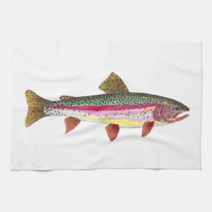 Rainbow Trout Fish Fishing Fly Fisherman Angler Tea Towel