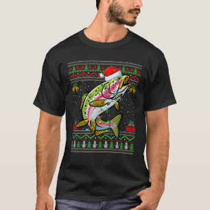 Rainbow Trout Fish Lover Santa Ugly Rainbow Trout T-Shirt