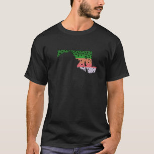 Rainbow Trout Fish Maryland State Map Fly Fishing T-Shirt