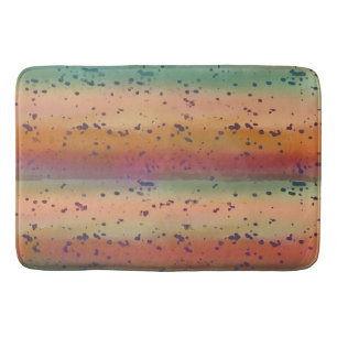 Rainbow Trout Fish Skin Fun Speckled Pattern  Bath Mat