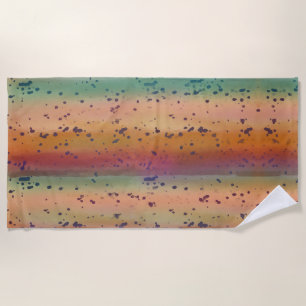 Rainbow Trout Fish Skin Fun Speckled Pattern  Beach Towel