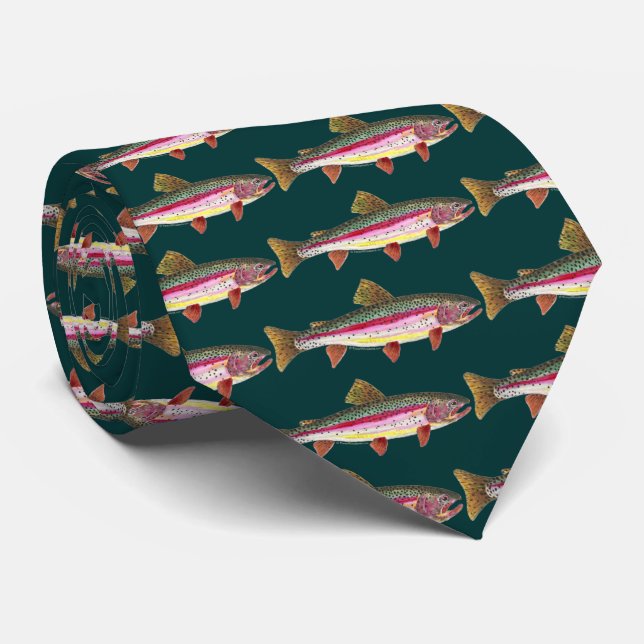 Rainbow Trout Fish Tie (Rolled)