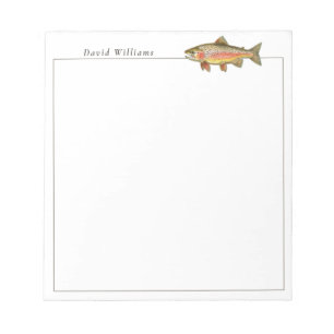 Rainbow Trout Fisherman Personalised Notepad