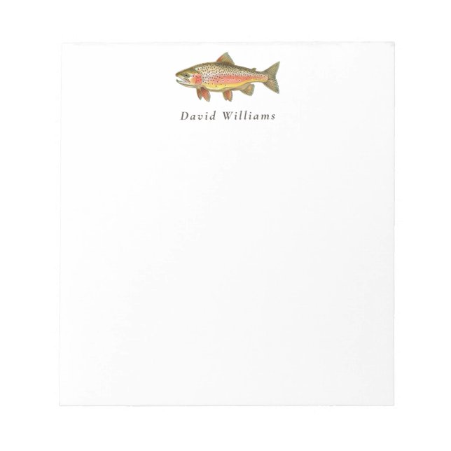 Rainbow Trout Fisherman Personalized Notepad (Front)