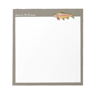 Rainbow Trout Fisherman Personalized Notepad