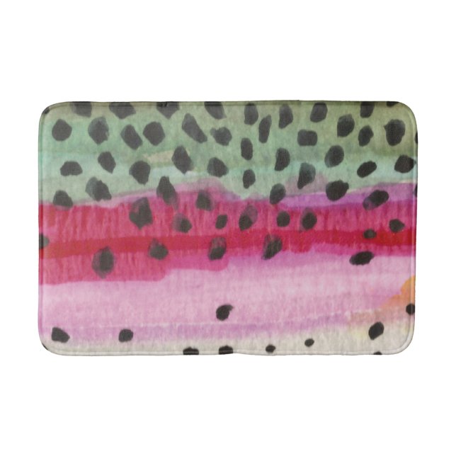 Rainbow Trout Fisherman's Bath Mat (Front)