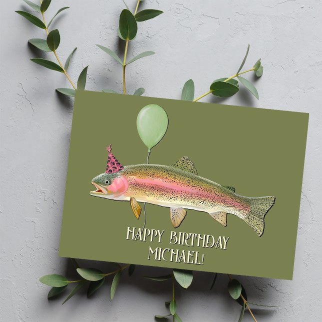 Rainbow Trout Fishing Birthday Card (Creator Uploaded)