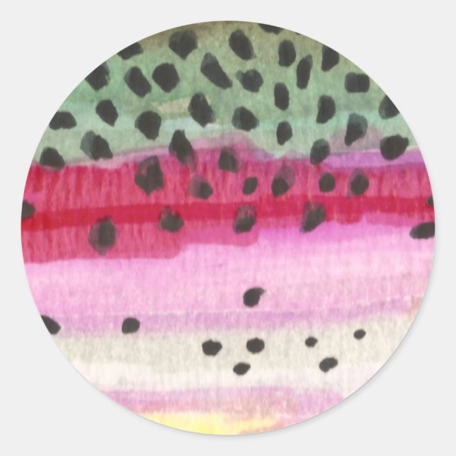 Rainbow Trout Fishing Classic Round Sticker (Front)