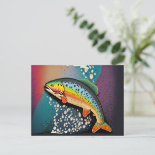 Rainbow Trout Fishing Customisable Nature Lover’s Postcard