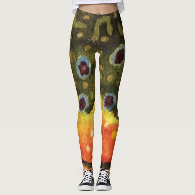 Rainbow Trout Fishing Ichthyology Leggings (Front)