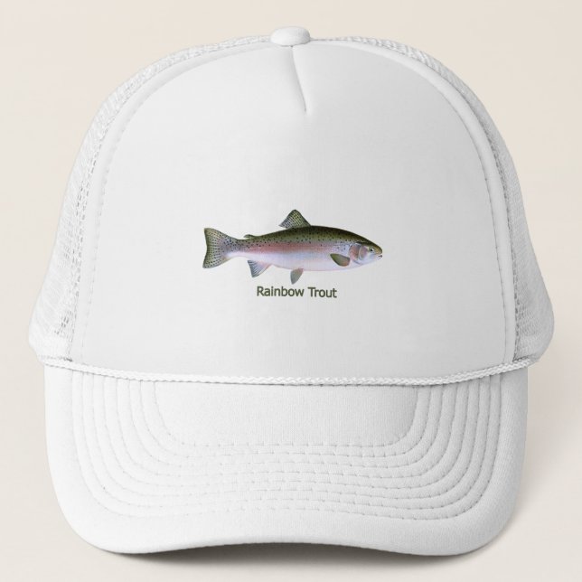 Rainbow Trout Fishing  Logo Trucker Hat (Front)