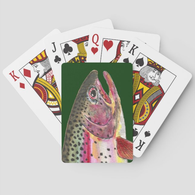 Rainbow Trout Fishing Playing Cards (Back)