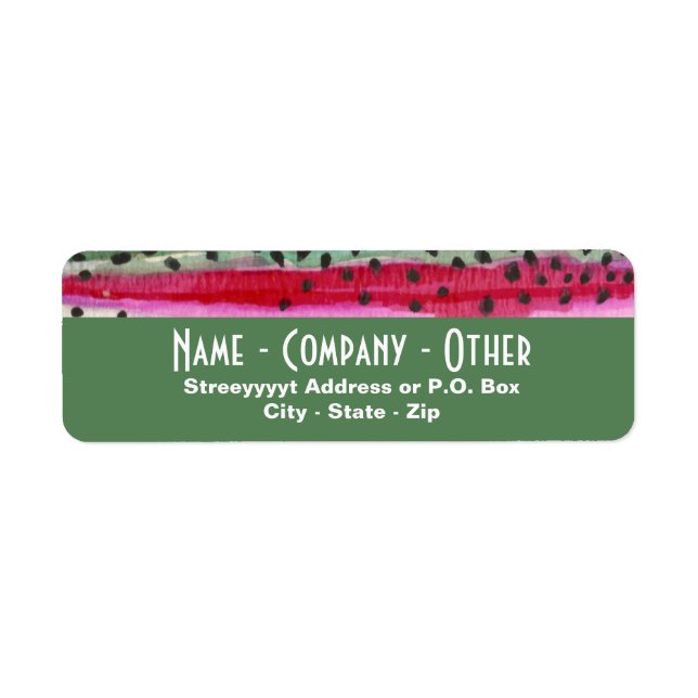 Rainbow Trout Fishing Return Address Label (Front)