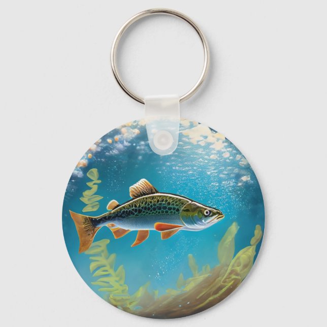 Rainbow Trout Fly Fish Key Ring (Front)