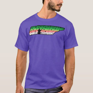 Rainbow Trout Fly Fish Tennessee State Map Fly Fis T-Shirt