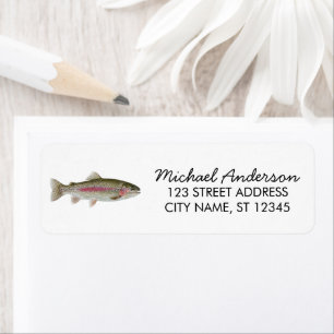 Rainbow Trout - Fly Fisherm Return Address Label  