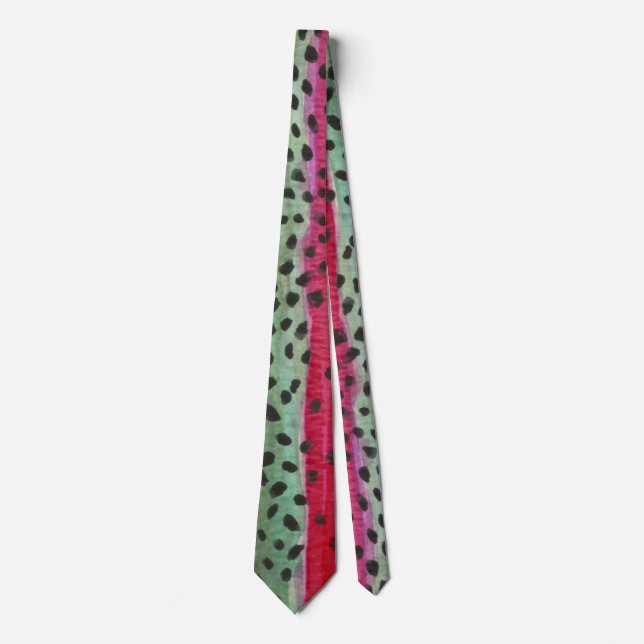 Rainbow Trout Fly Fisherman, Angler's Cool Tie (Front)