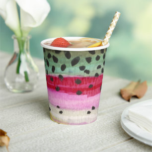 Rainbow Trout Fly Fishing Anglers Everyday & Party Paper Cups