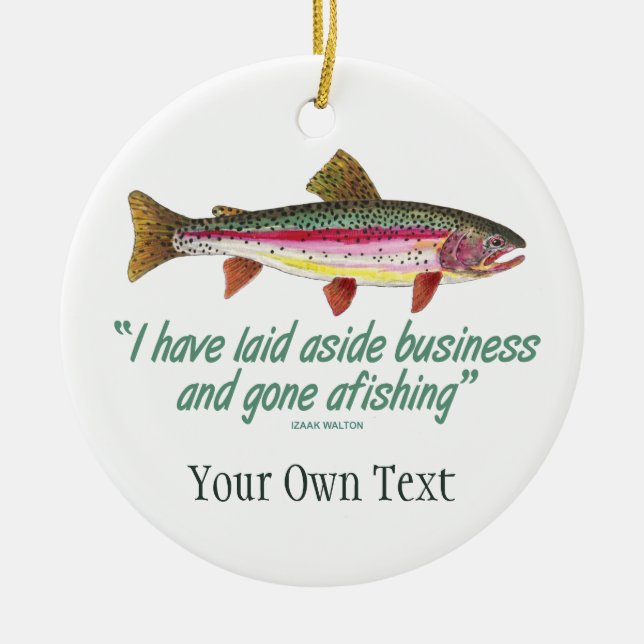 Rainbow Trout Fly Fishing, Angling Ceramic Ornament (Front)