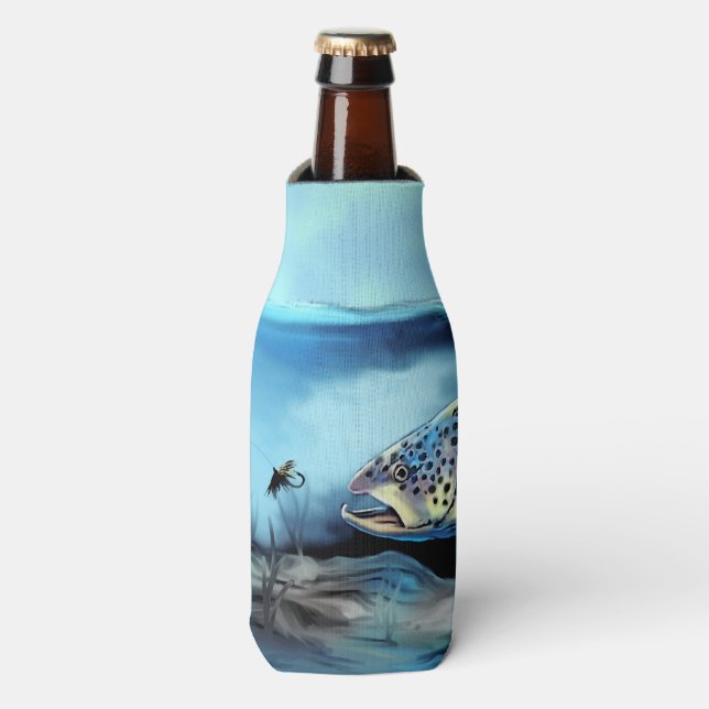 Rainbow Trout Fly Fishing Bottle Cooler (Bottle Front)