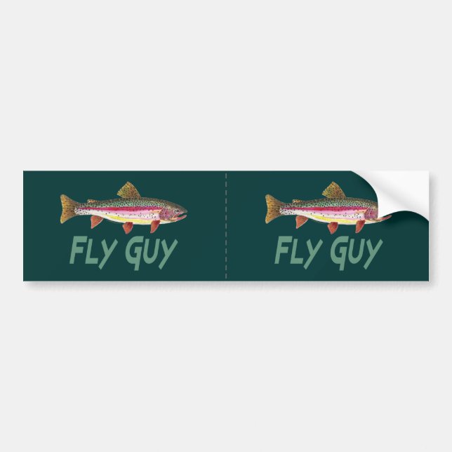 Rainbow Trout Fly FIshing Bumper Sticker (Front)