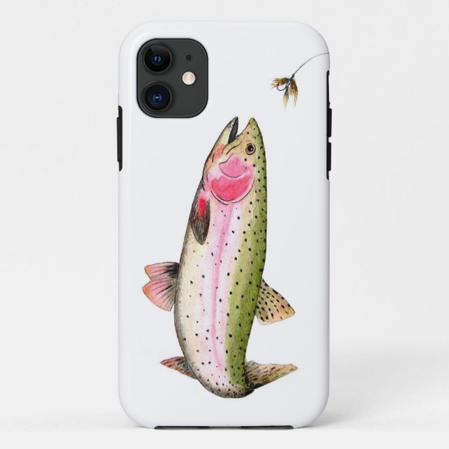 Rainbow Trout Fly Fishing Case-Mate iPhone Case (Back)