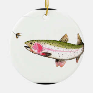 Rainbow Trout Fly Fishing Ceramic Tree Decoration