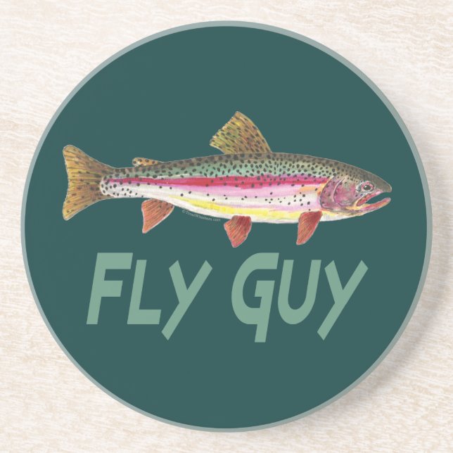 Rainbow Trout Fly FIshing Coaster (Front)