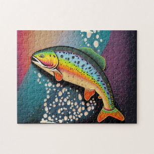Rainbow Trout Fly Fishing Customisable Jigsaw Puzzle