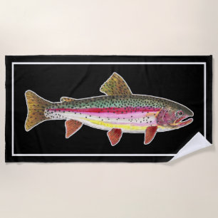 Rainbow Trout Fly Fishing Ichthyology Cool Summer Beach Towel