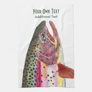 Rainbow Trout Fly Fishing, Ichthyology Tea Towel