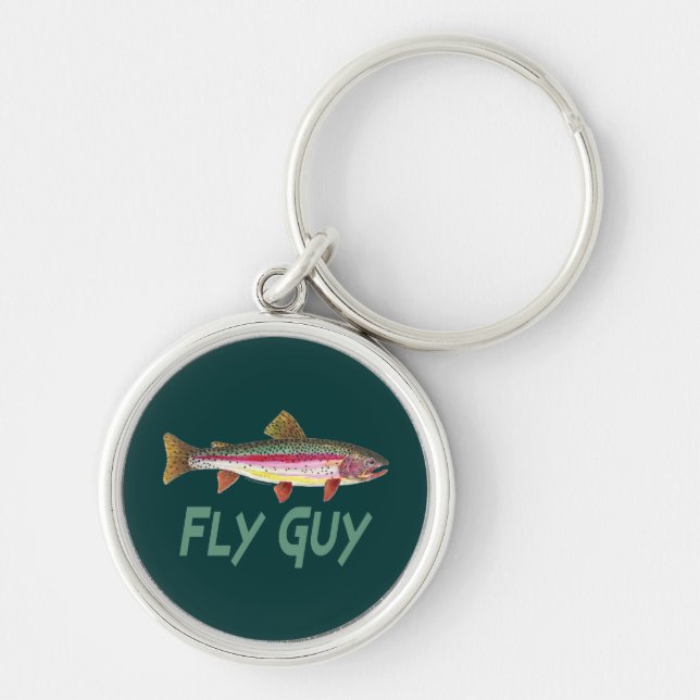Rainbow Trout Fly Fishing Key Ring (Front)