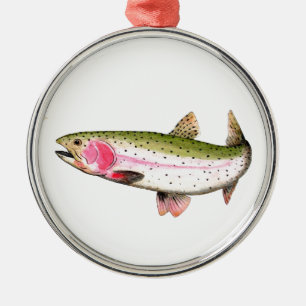 Rainbow Trout Fly Fishing Metal Ornament