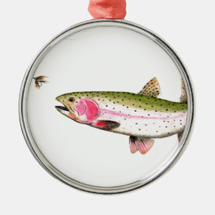 Rainbow Trout Fly Fishing Metal Tree Decoration