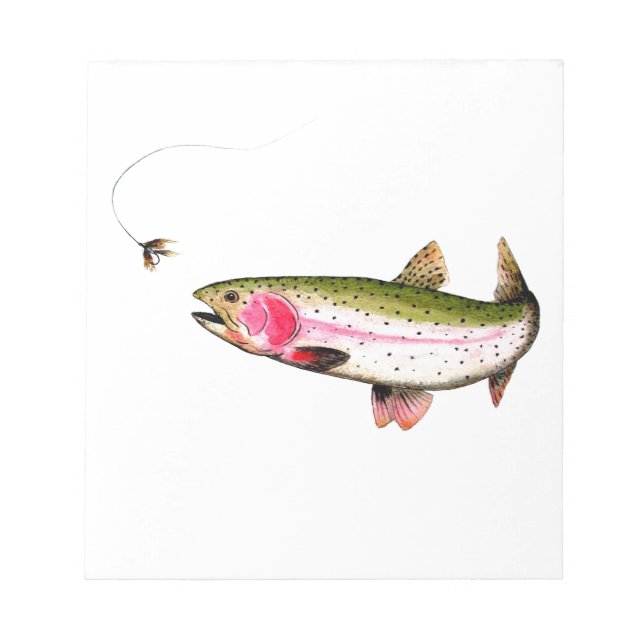 Rainbow Trout Fly Fishing Notepad (Front)