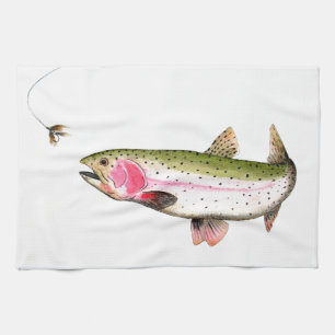 Rainbow Trout Fly Fishing Tea Towel