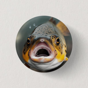 Rainbow Trout Flying Fishing 3 Cm Round Badge