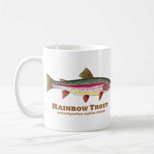 Rainbow Trout Latin Coffee Mug (Left)